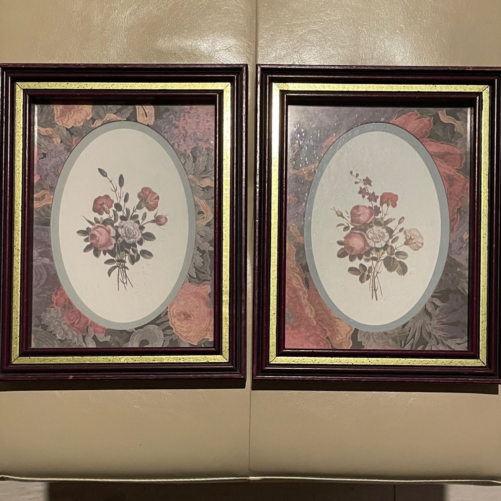 Home Interiors Floral Wall Art Set - Red, Pink, Green